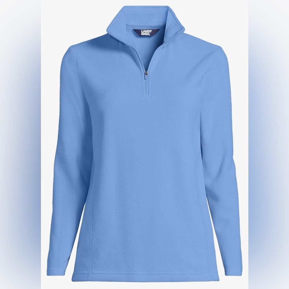 Lands' End Light Blue Quarter-Zip Fleece Pullover